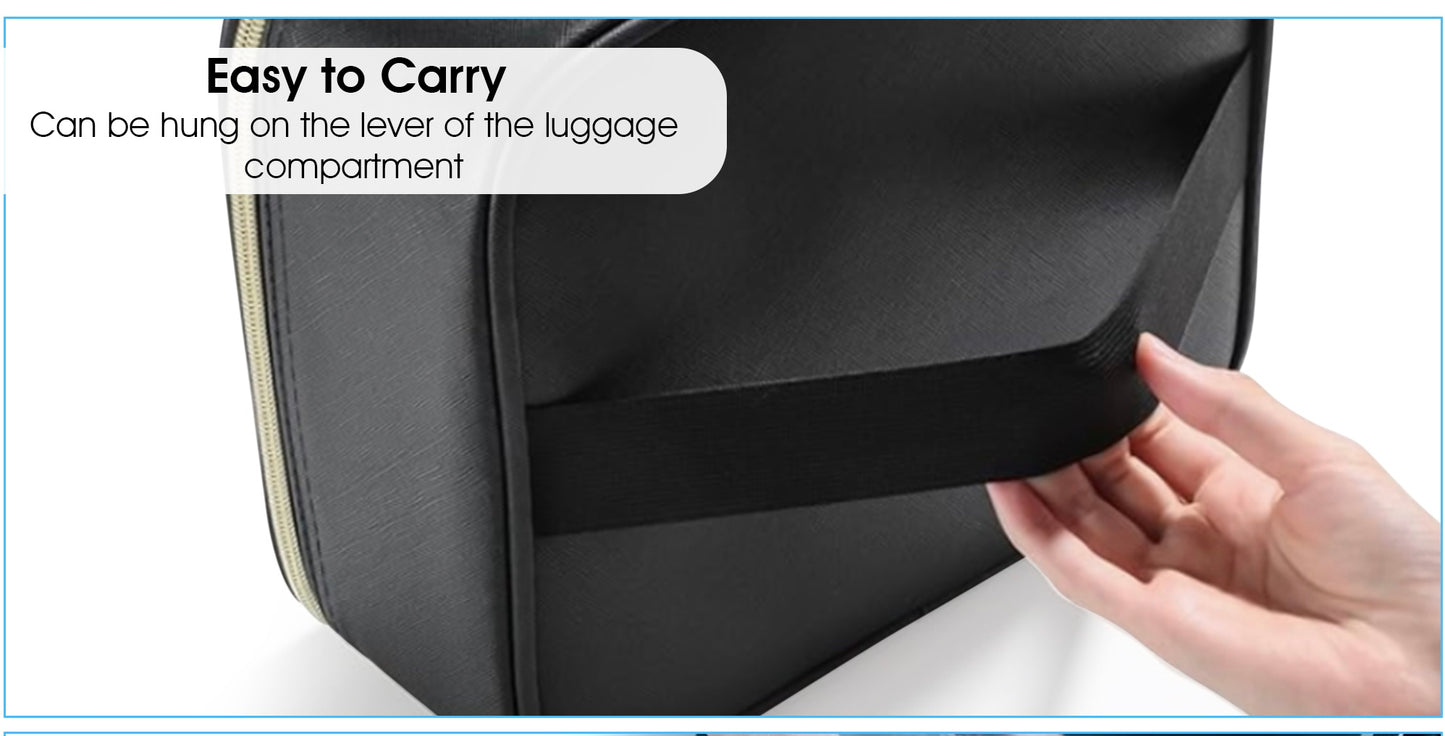 Luxe makeup organiser case with led mirror-BLACK