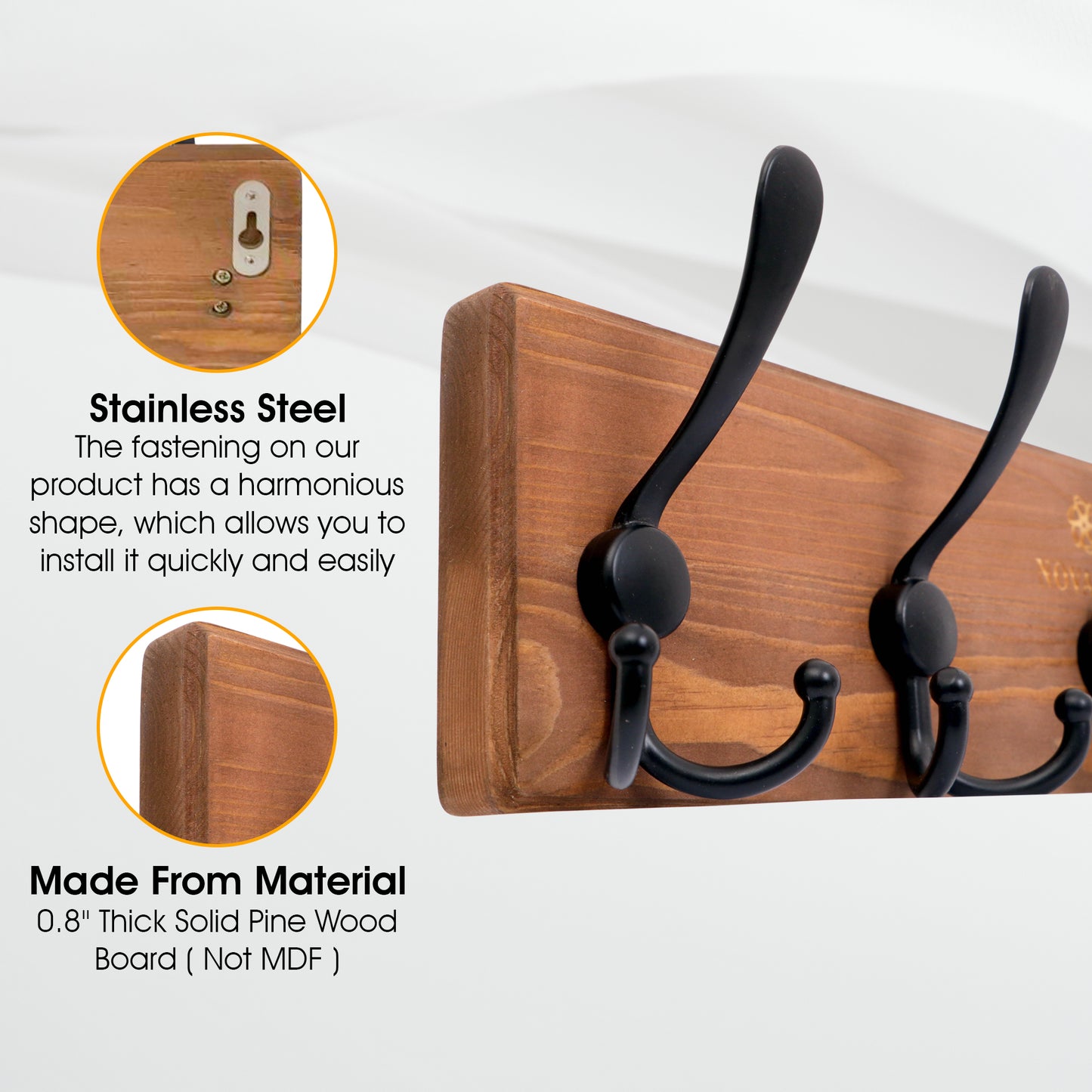 Wall Mounted Rustic Coat Rack