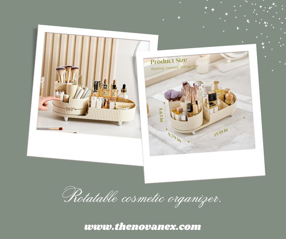 Rotatable cosmetic organiser - Creamy beige