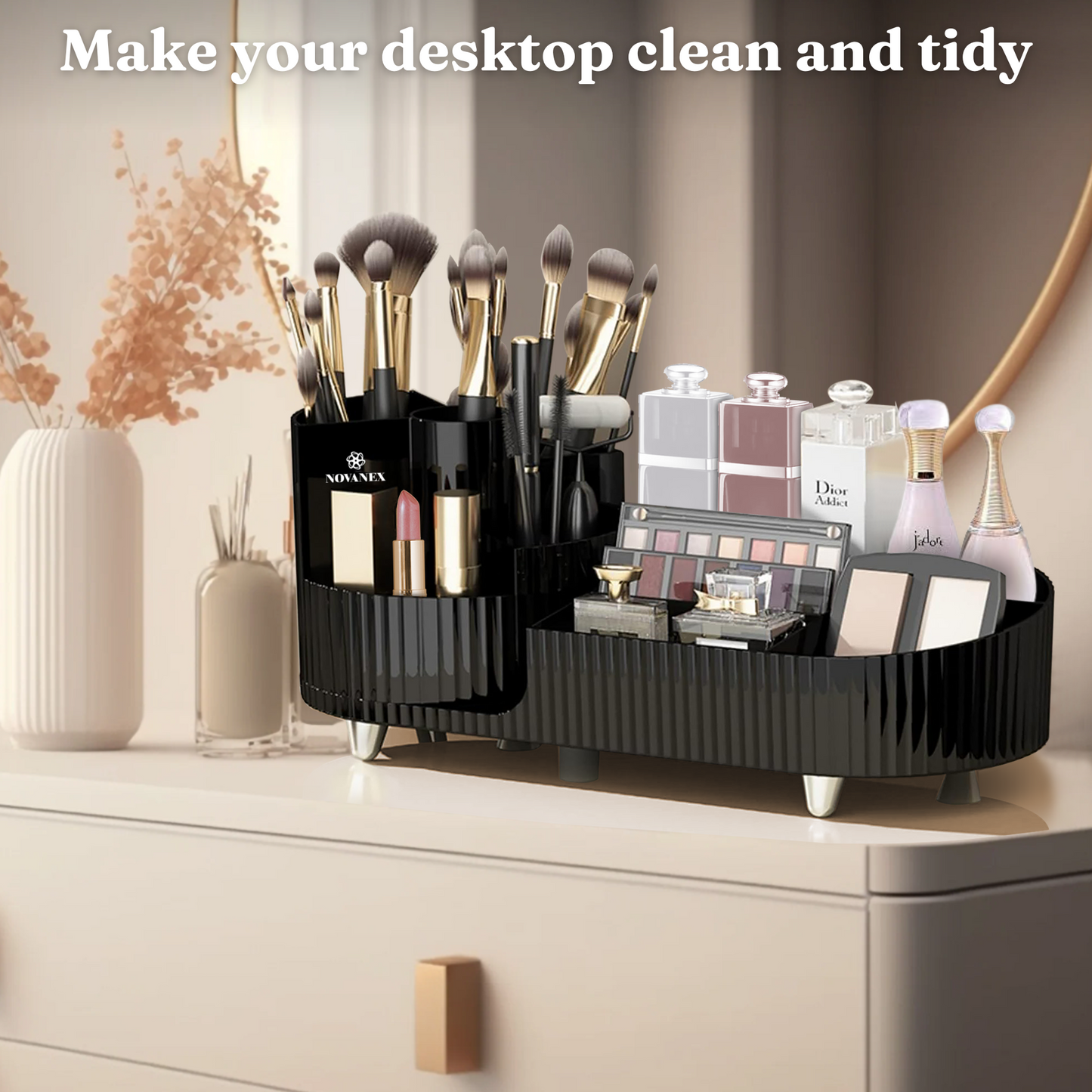 Rotatable Cosmetic organiser- Black