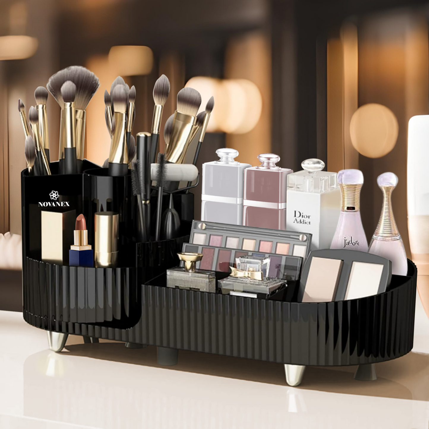 Rotatable Cosmetic organiser- Black